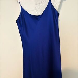 Elegant Blue Slip Dress 100% Silk